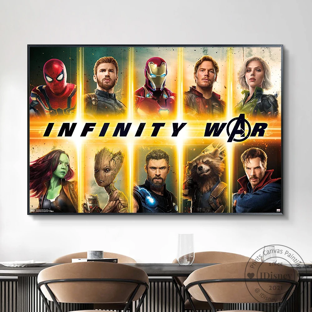 Marvel Avengers Infinity War Group Poster Da Parete Supereroi Stampa Dipinti Su Tela Wall Art Picture Fans Gift Room Home Decoration