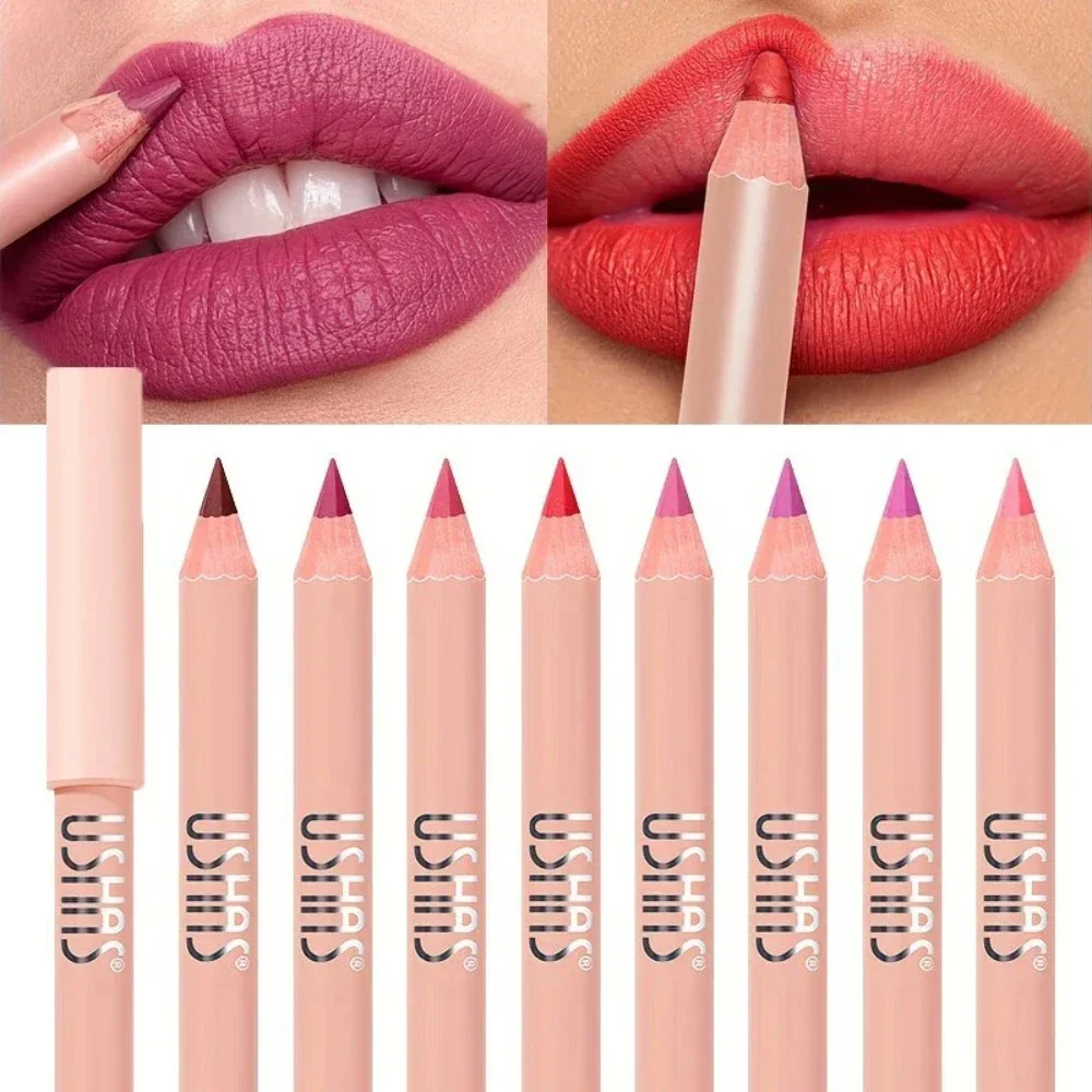 USHAS Matte Lip Liner Pencil Nude Lasting Smooth Application for Perfect Outline & Filling High Pigment Lipstick Contour Makeup lip liner lip liner pencil lipliner pencil