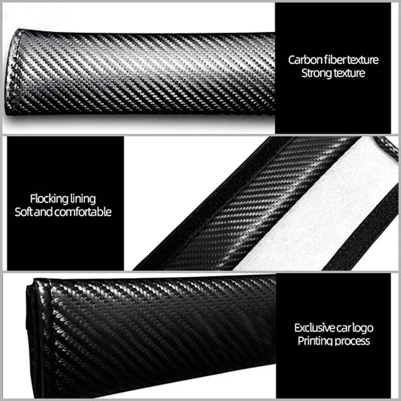 2pcs Carbon Fiber Leather Safety Belt Shoulder Cover Accessories For Tesla Model 3 Model S X Y Roadster SpaceX Accessories