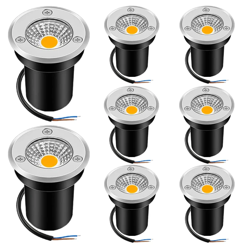 Underground Lamp LED Landscape Light 6W In-ground Light Warm White IP65 Waterproof Outdoor Spot Light for Garden Deck Step Tree