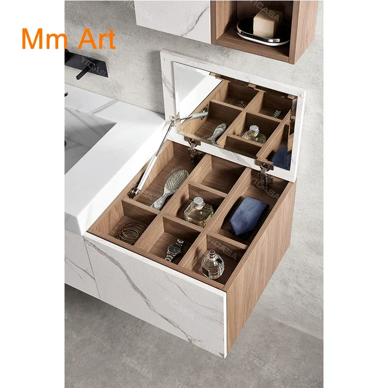 popular luxury design white marble color top bathroom vanity