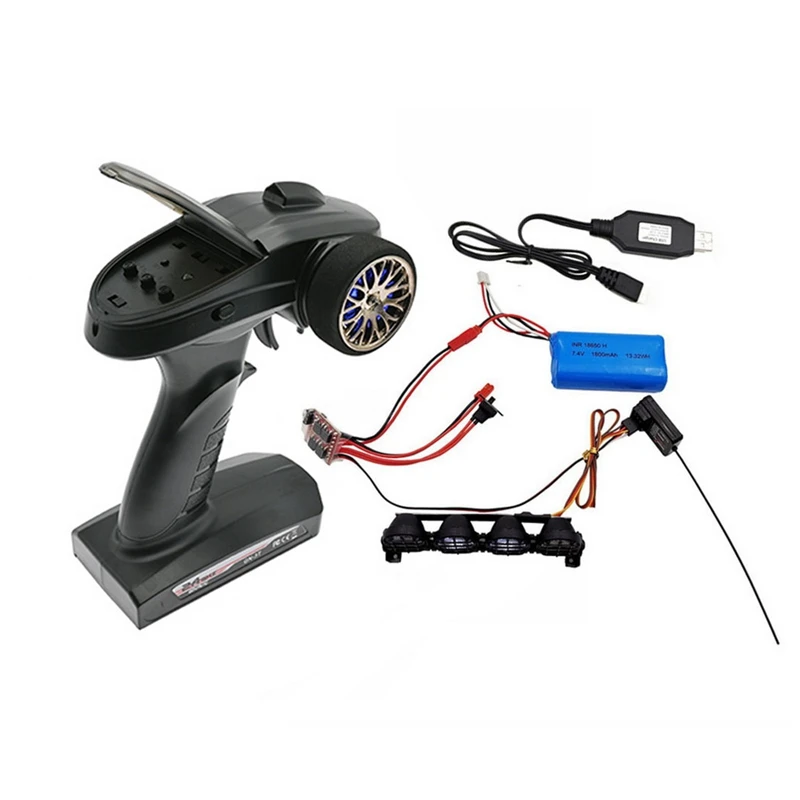 2.4G Transmitter Kit Remote Controller Receiver Board Battery LED Light for MN D90 MN99S 1/12 RC