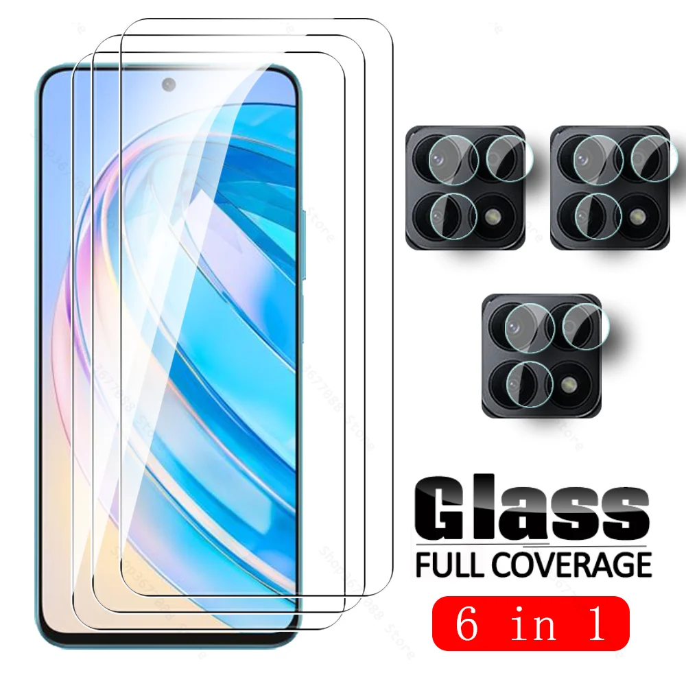 Per Honor X8A 4G 6.7 ''Vetro 6 In1 Pellicola In Vetro Temperato Honer X 8A X8 A Honorx8A Crt-Lx1 Crt-Lx2 Crt-Lx3 Pellicola Salvaschermo Per Fotocamera
