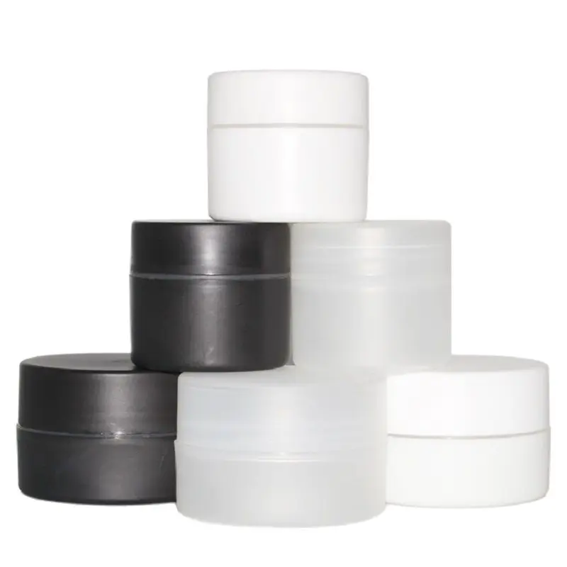 

50pcs Skincare Cream Jar Empty Frosted Clear White Black Cosmtic Pots Refillable Bottles Plastic Cosmetic Containers 50G 100G