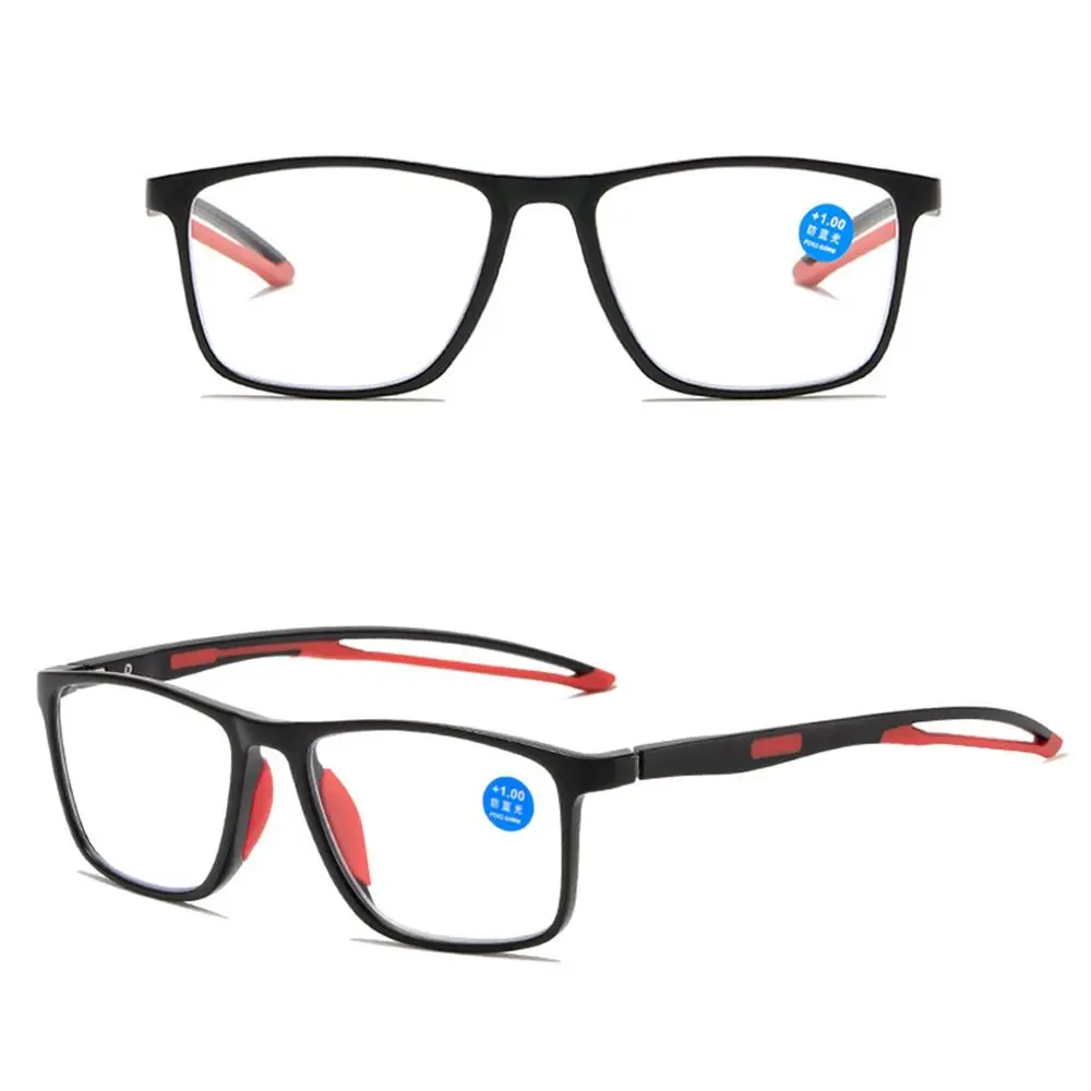 Gafas de lectura ultraligeras para hombre y mujer, lentes de lectura con luz azul, TR90, deportivas, para presbicia, lentes ópticas de visión lejana, dioptrías A + 4,0