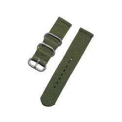 Versatile Nylon Watch Strap - Adjustable Sports Band in Multiple Sizes for 22mm (S-Amy Green)