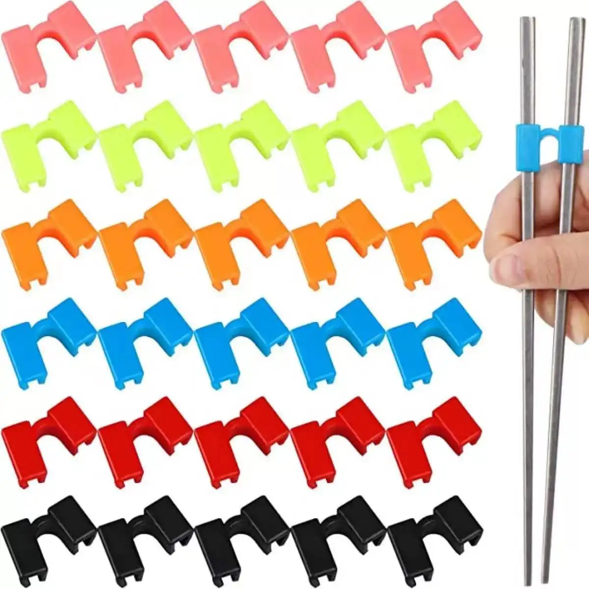 

5PCS Reusable Chopstick Helpers Training Chinese Chopsticks Trainer Holder for Adouts Beginner Trainers or Learner