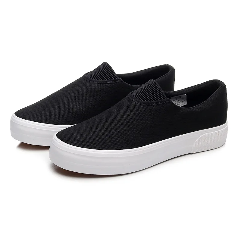 New Thickened Sole Trendy Canvas Shoes for Men's Casual Flat Bottom One Foot Pedal Shoes Sneakers  Zapatos Casuales 3