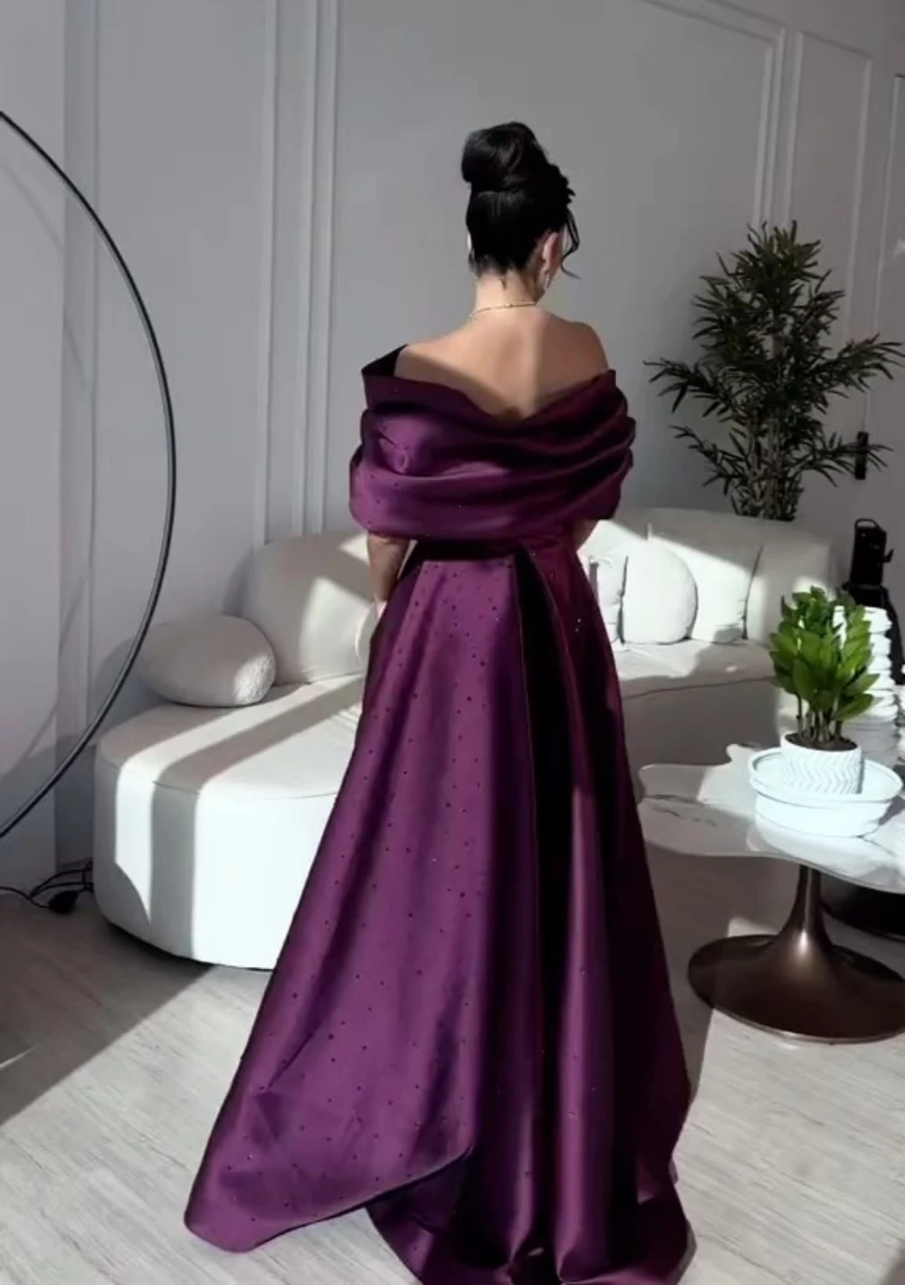 Fashion Off-the-shoulder A-line Floor Length Prom Dresses Bows Beading Satin Formal Occasion Gown vestido de festa mulher luxo