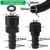 Garden Drip Irrigation Watering System 16mm 20mm 25mm PE Hose Adapter Barb Tee Elbow To 1/2" 3/4" Male Female Thread Connector 3