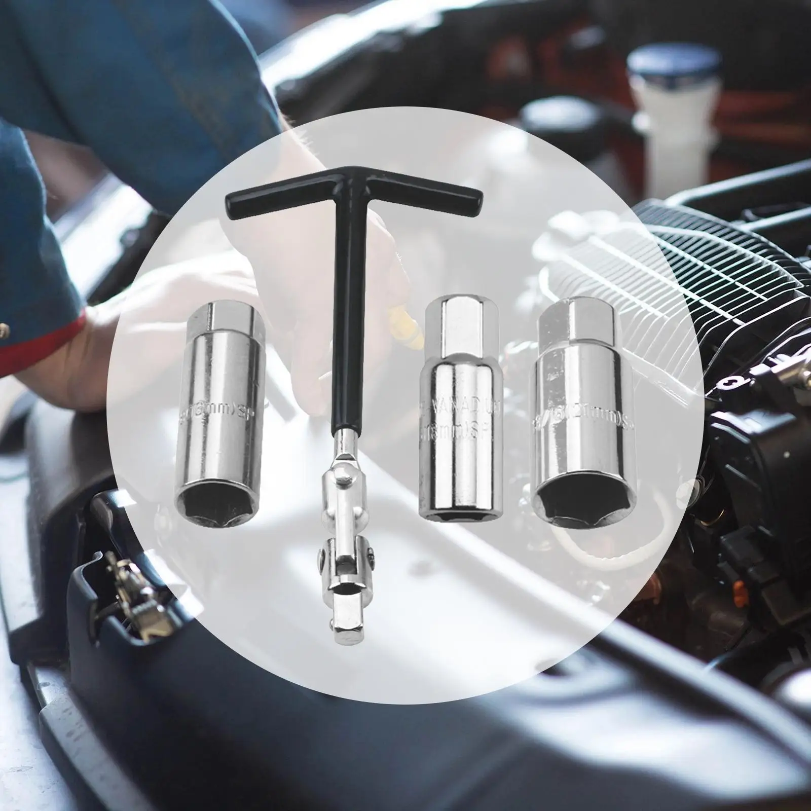 Spark Plug Socket Wrench Set Repairing Tool Removal Tool Hexagon Socket Wrench 16mm 18mm 21mm Spark Plug Socket Removal Wrench