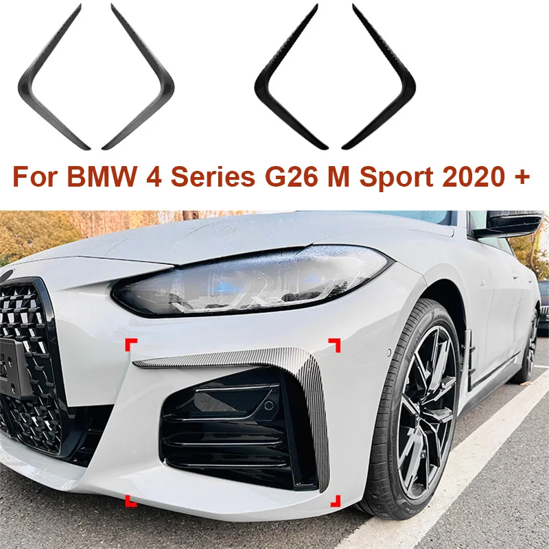 

Car Front Bumper Air Knife Fog Lamp Trim Cover Stickers Protector guard 2020 + For BMW 4 Series G26 M Sport