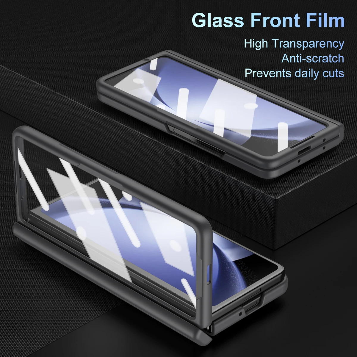 Shockproof Glass Screen Film Full Protection Kickstand Case, For Samsung Galaxy Z Fold 5 4 3, Hard Cover with Pen Holder Stylus