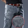 New Gray Skinny Jeans Men's Slim Elastic Korean Fashion Vintage Casual Feet Male Clothing Denim Trousers 27-36