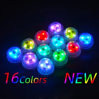 원격 제어 RGB 잠수정 조명, IP68 배터리 작동, 수중 야간 램프, 수영장 야외 정원 파티용, 21 키 24 키, 신제품