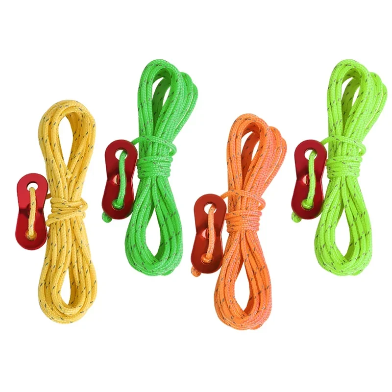 4m 4MM Reflective Guyline Tent Rope Multifunction Runners Guy Line Cord Paracord Outdoor Sports Camping Hiking Tent Accessories