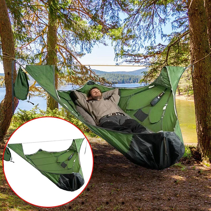 Yard Hammock Outdoor Swing Camping Hammock Survival Sleeping Bag with Mosquito Anti-Mosquito Anti-Insect Portable Hammocks 7 Yard Hammock Outdoor Swing Camping Hammock Survival Sleeping Bag with Mosquito Anti-Mosquito Anti-Insect Portable Hammocks 1