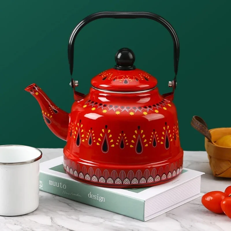 ThickenedEnamelTeaInfuserHouseholdTeaBrewingJugKettleOutdoor