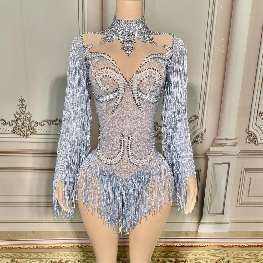 Bodysuit with Long Fringe main image 1