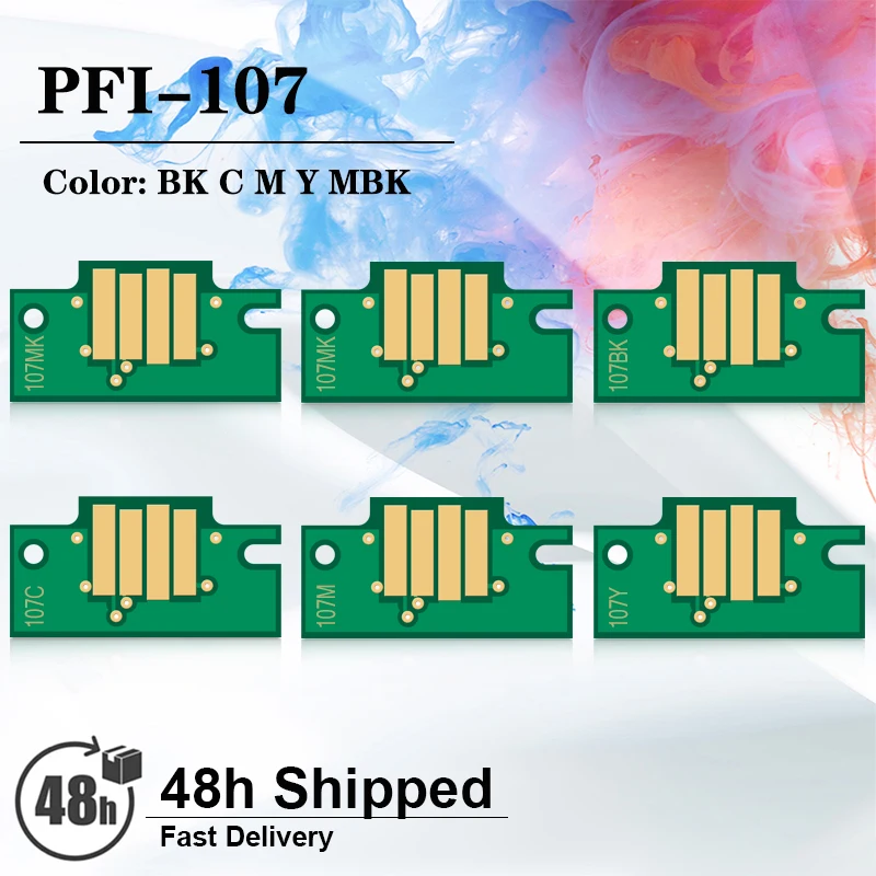 

PFI107 PFI 107 Cartridge Chip for Canon IPF670 IPF680 IPF685 IPF770 IPF780 IPF785 Printer Ink Cartridge Replacement Chip PFI-107