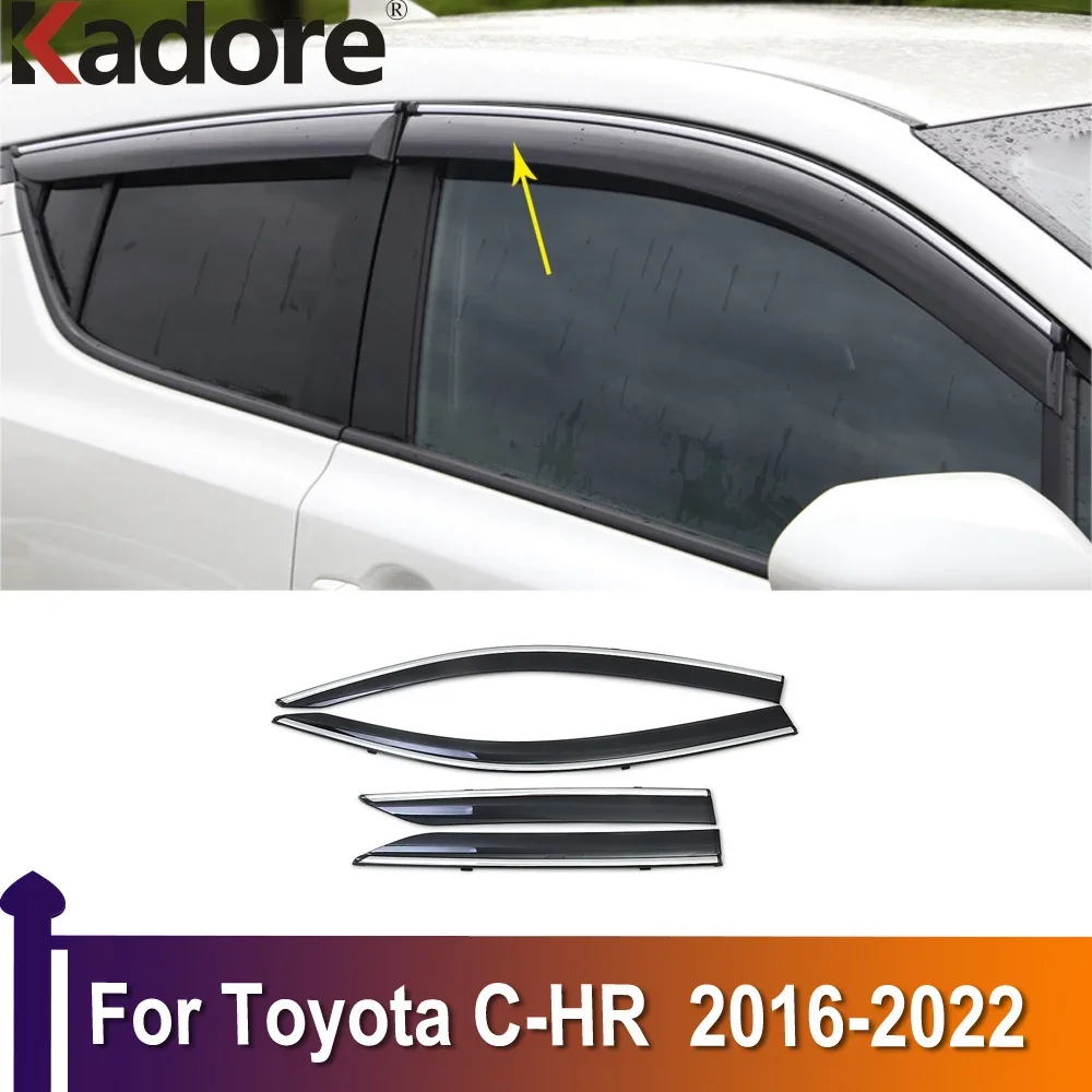 

For Toyota C-HR CHR 2016-2020 2021 2022 Window Deflector Sun Rain Visor Awnings Shelter Window Deflectors Guards Accessories