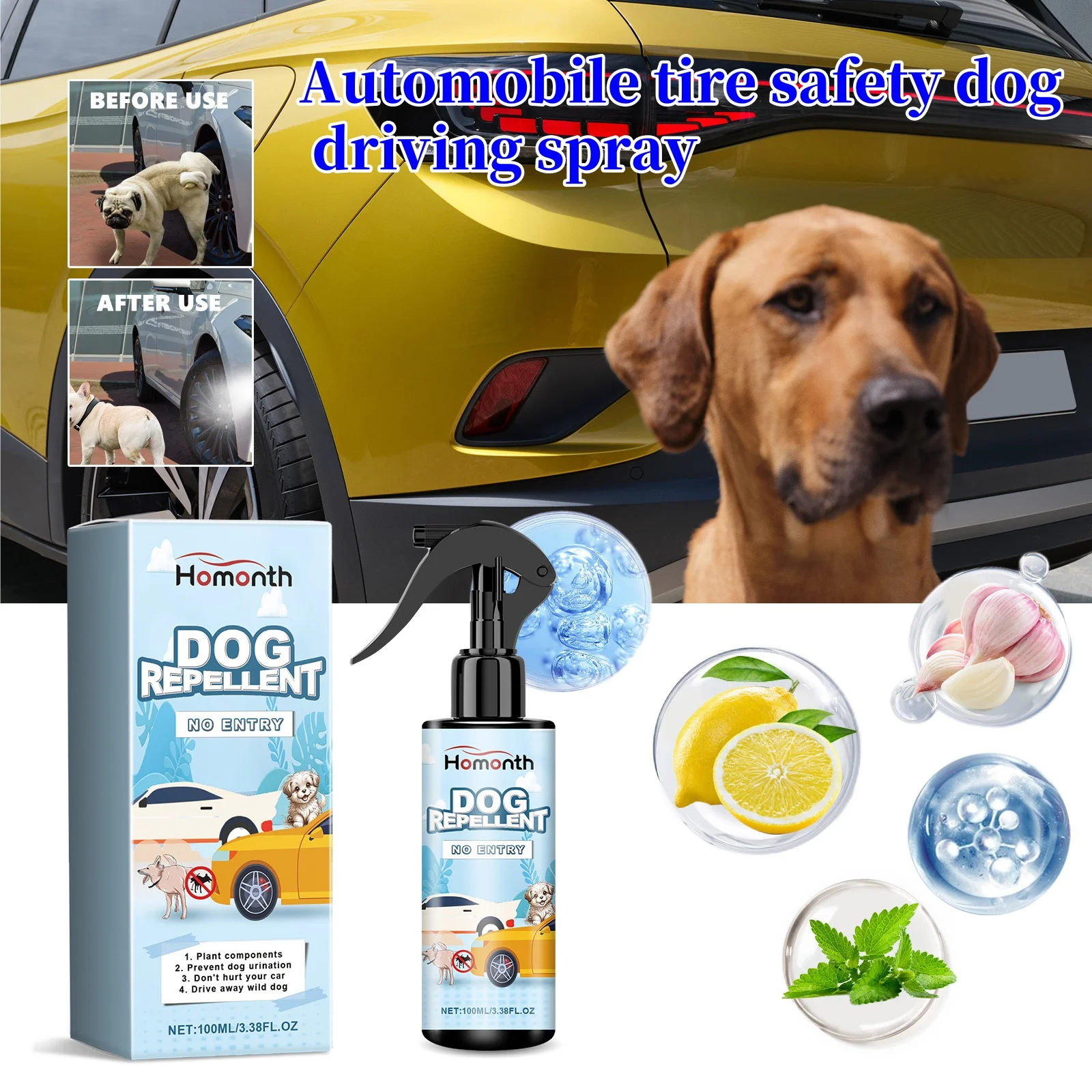 DogRepellentSprayForCarTire100mlAnimalRepellentSprayPrevent