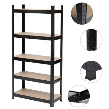 5 Tier Laminated Metal Shelving Unit Adjustable Garage Storage Utility Rack Shelves Organization Shelf For Kitchen Warehouse 5