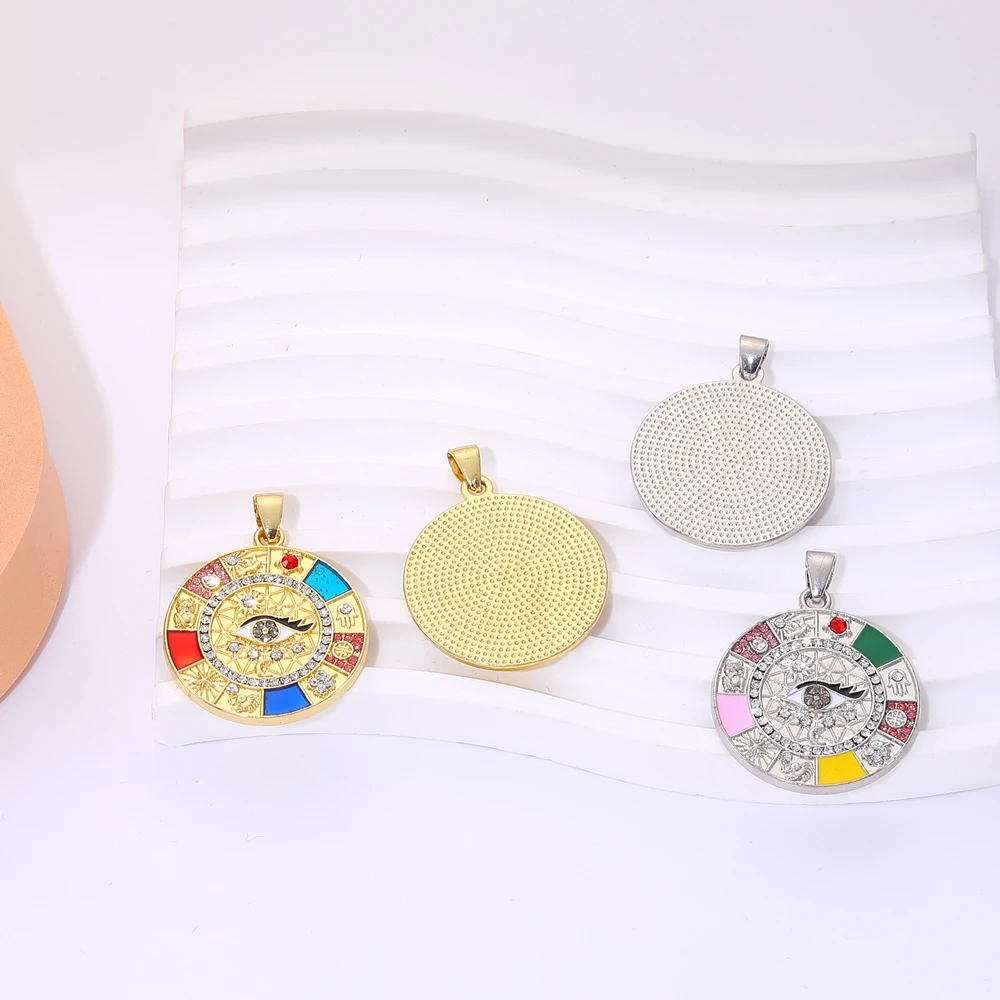 Juya 18K Gold versilbert bunte Emaille Kreuze Charms für DIY religiöse Rosenkranz griechischen bösen Blick Anhänger Schmuckherstellung – Detail 13