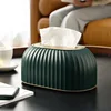 Nordic Striped Tissue Box Holder High Quality Toilet Paper Box Table Napkin Holder Car Tissue Paper Dispenser Home Decoration 2