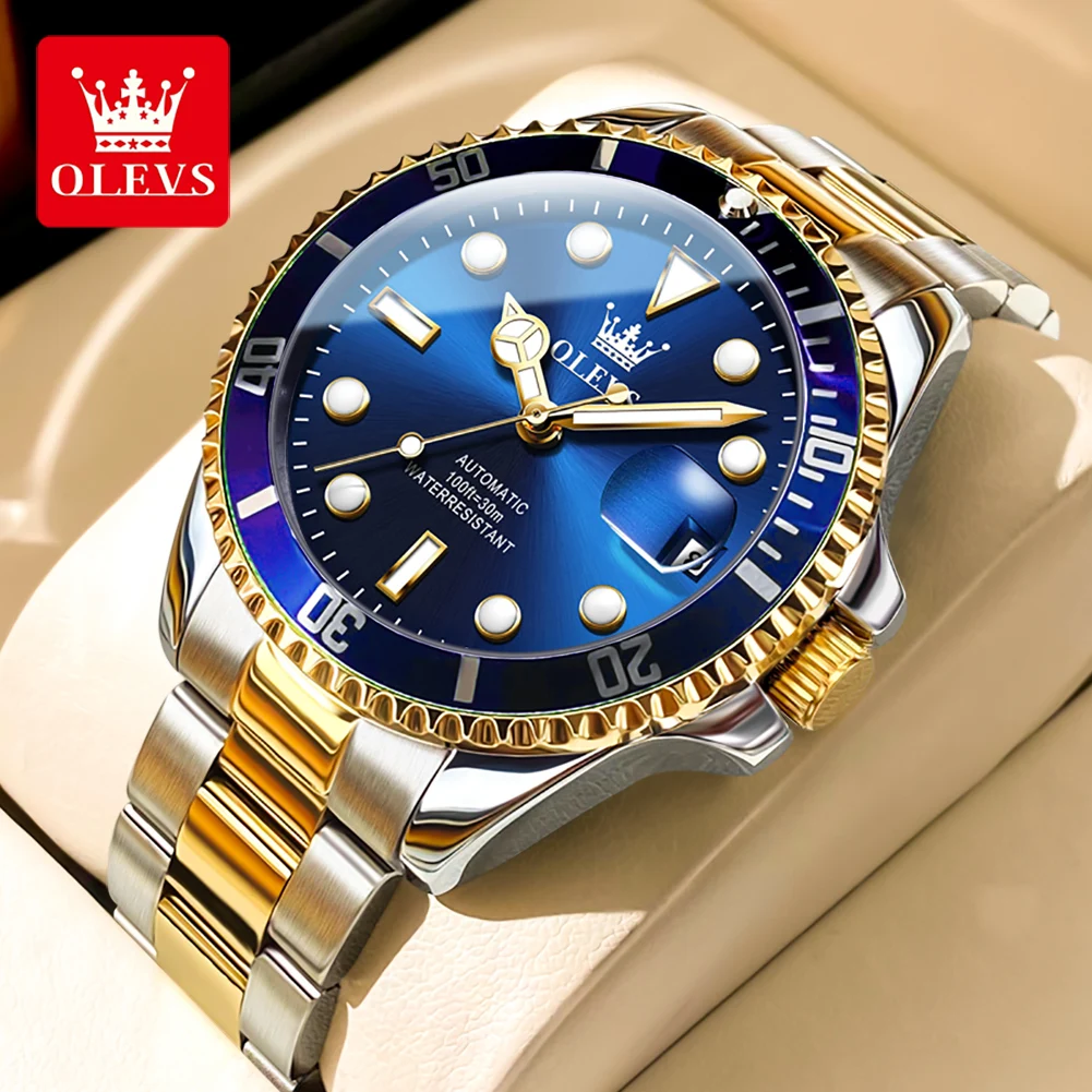 OLEVS Men's Automatic Mechanical Watch for Man Waterproof Stainless Steel Luminous Date Fashion Relogio mechanical watch
