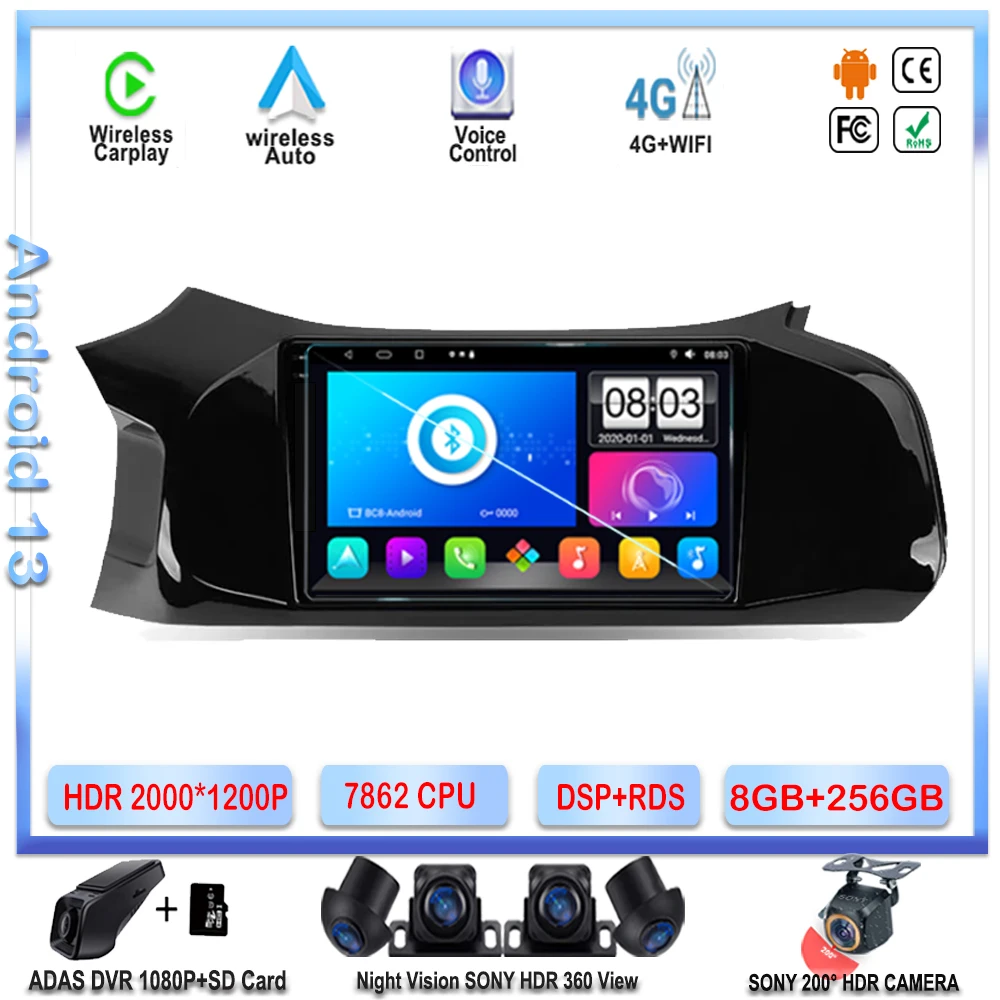 

7862 ЦП Android для Chevrolet Onix 2012 - 2019 QLED экран стерео головное устройство мультимедийный плеер GPS-навигация № 2din DVD HDR BT