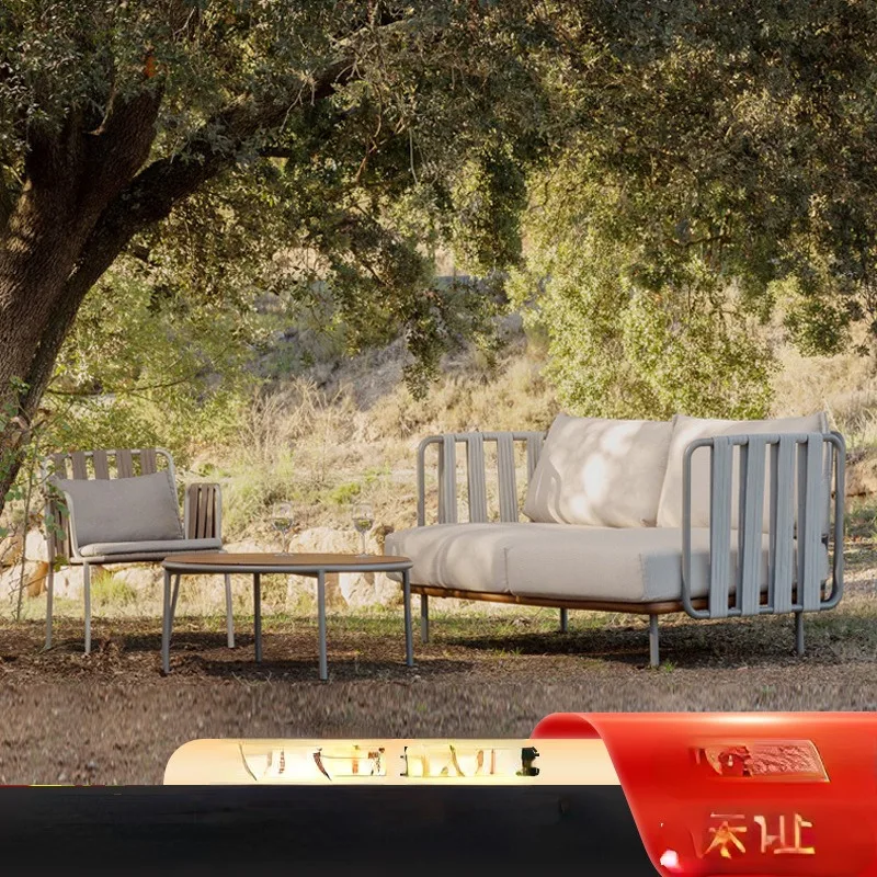 

Nordic Outdoor Rattan Rattan Chair Sofa Leisure Courtyard Combination Terrace Designer Garden Villa Outdoor Table and Chair