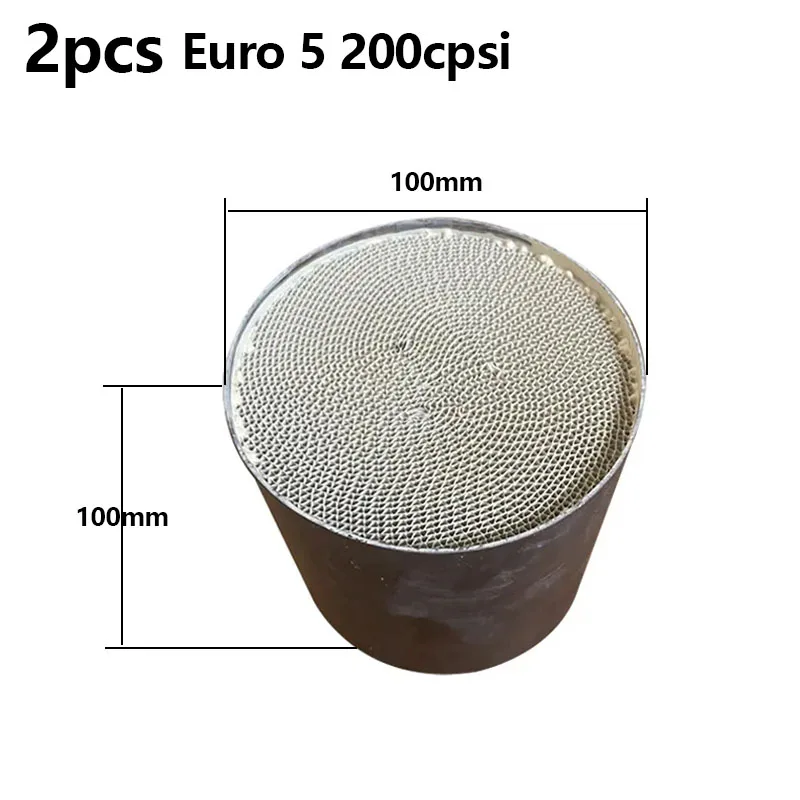 Catalytic Converter 2PCS 100*100MM Catalytic Converter EURO 5 200 CPSI Universal Honeycomb Catalytic Converter Metallic Catalyst