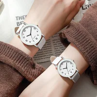 1/2PCS Fashion Couple's Watches Leather Strap Wristwatch Men Women Casual Arabic Dial Quartz Watches (Without Box) - Image 2