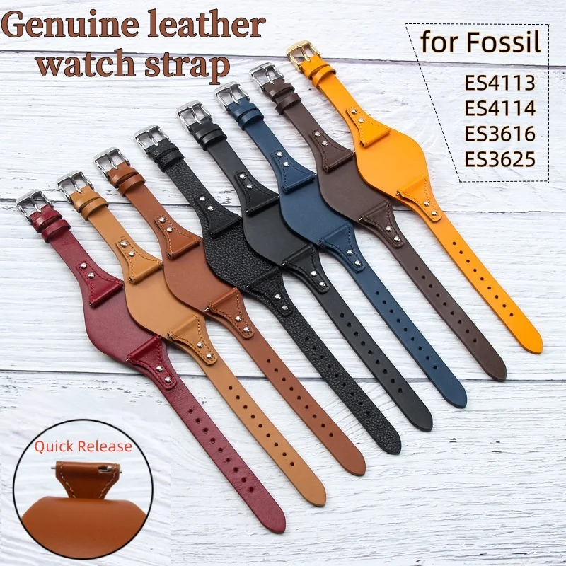 Elegant 18mm Leather Watch Strap with Pin Buckle - Women's Bracelet Watch Accessory