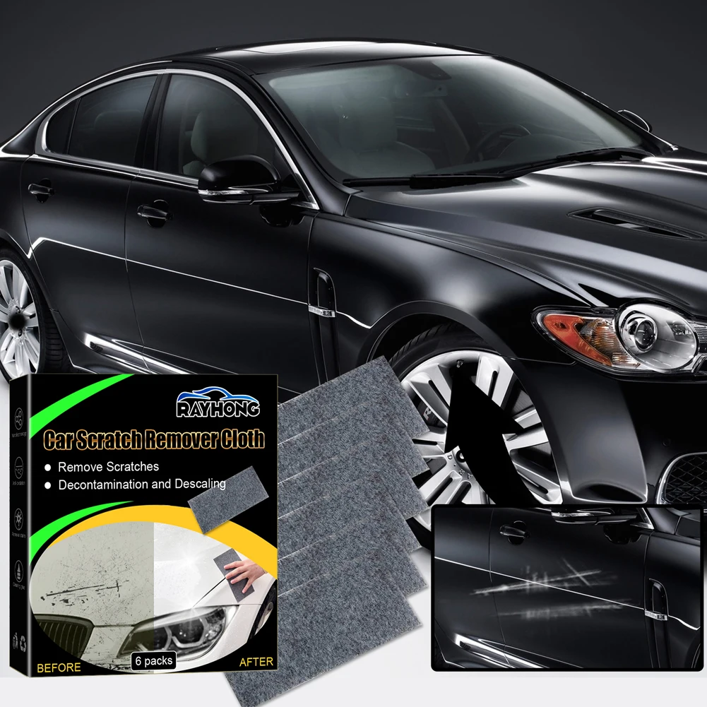 6 PCS Nano Sparkle Cloth Scratch Remover Erase Easily Repair Paint Scratches Water Spots Auto Detailing Cloth for All Car 2