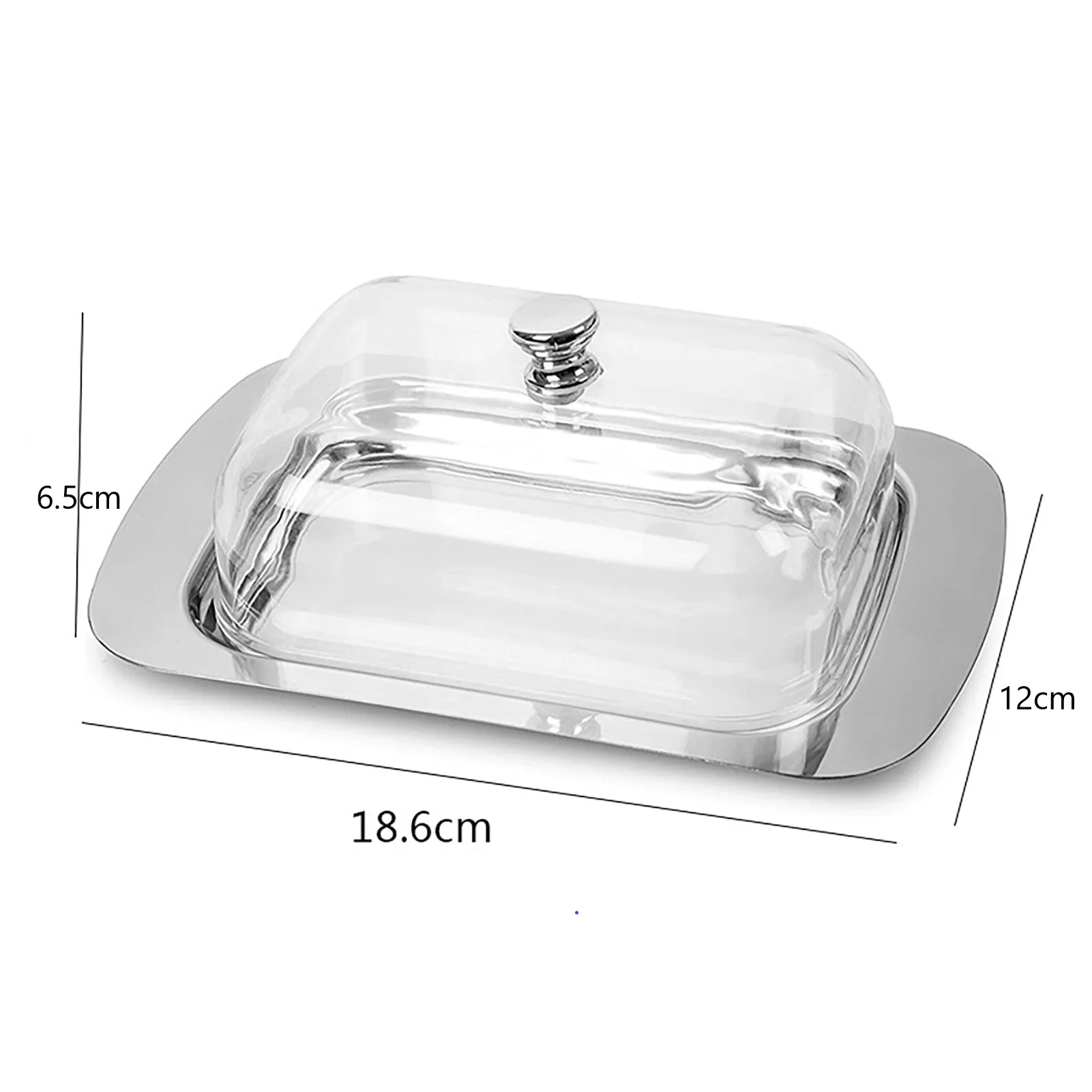 Butter Storage Box Stainless Steel Cake Bread Fruit Container Storage Box Butter Kitchen Steak Salad Biscuit Serving Tray