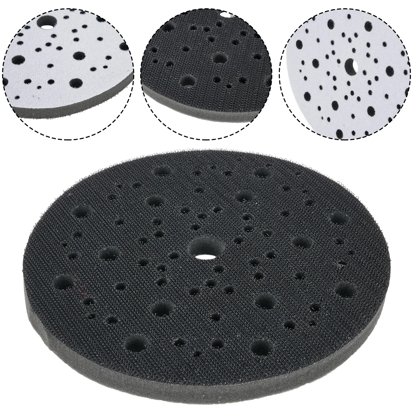 6 150mm Interface Pads Hook & Loop Soft Sponge Pad Polishing Sanding 70 Hole Sander Polishing & Grinding Abrasive Tools
