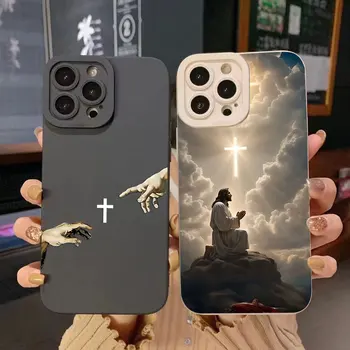 Jesus Cross Painted Anti-Shock Phone Case For Samsung Galaxy A25 A56 A16 A06 A35 A15 A34 A24 A05 A13 A73 A53 A23 A13 4G 5G Cover