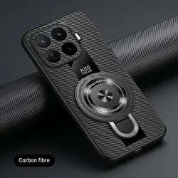 Premium Sheepskin Leather Magnetic Folding Stand Case - Skin - friendly Bumper Cover for Xiaomi 17T (Carbon fiber grain)