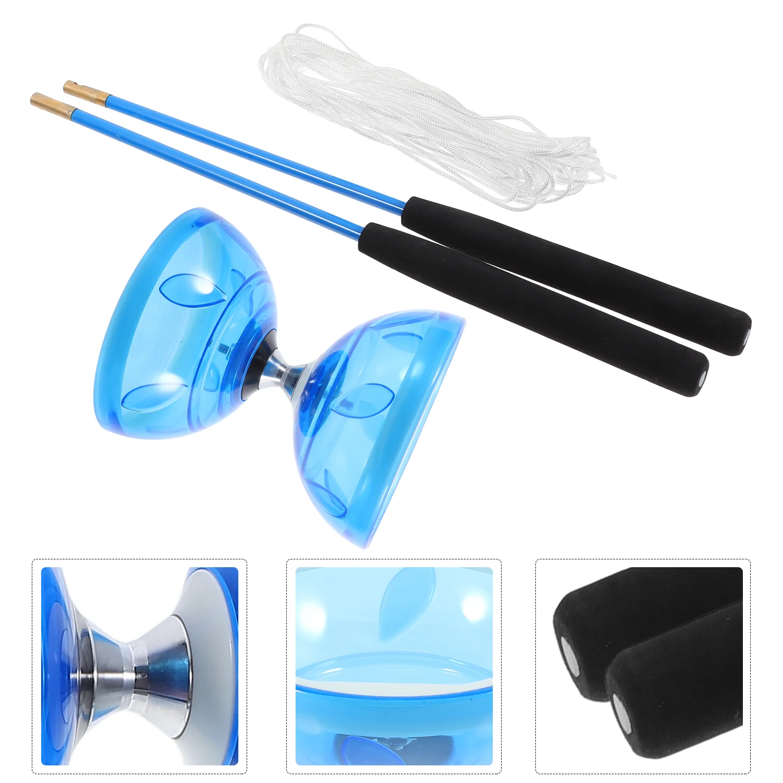 1 set Double Headed Diabolo Beginner Training Fitness Toy Rubber Surface Professional Performance Kids Elderly Practice Tool diabolo toy