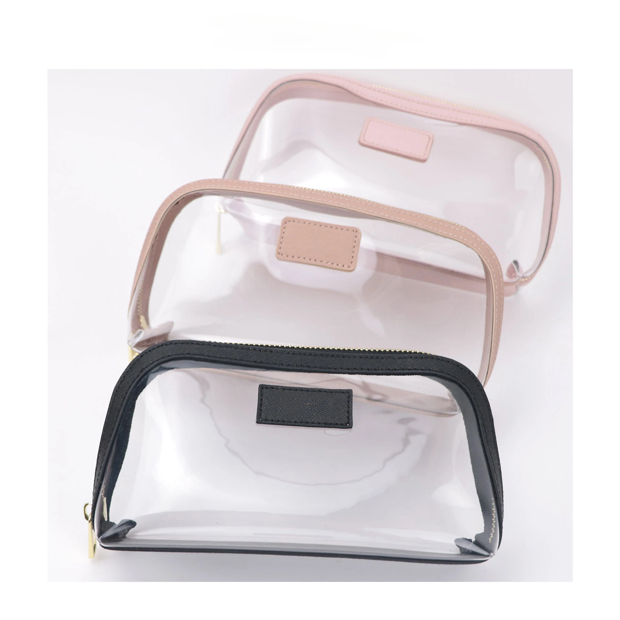 Wholesale Makeup Bags Travel Organizer Makeup Bag Pvc Pu Clear Pouch Bulk  Transparent Pink White Cosmetic