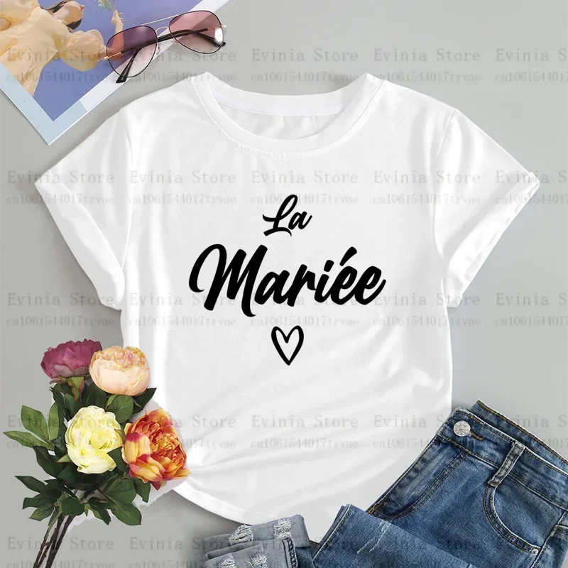 Team de La Mariee French O-collar Short Sleeved T-shirt Girl