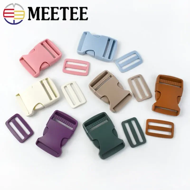

5/10Sets Plastic Buckle 38mm Side Release Buckles Tri Glide Slider Clasp Adjustable Webbing Hook Dog Collar Belt Bag Accessories