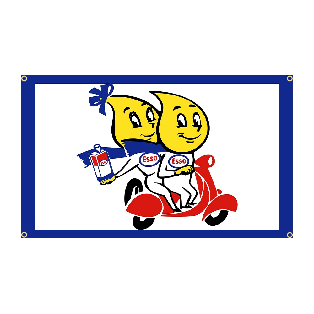 Vintage Essos Motor Oil Polyester Flag - Indoor/Outdoor Decorative Banner