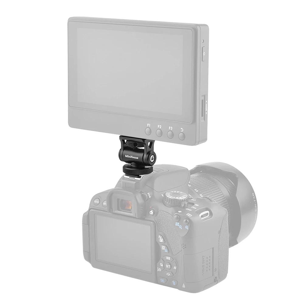 Minifocus Monitor Holder Cold Shoe Mount for Camera Field Monitors Microphone Hot Shoe 180 Degree Tilt Adjustable Mount Bracket camera bracket