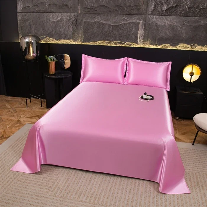 1pc Silky satin Waterproof Bed Sheet Flat Sheets Lightweight, Mattress Protector Sheet Bed Cover, Furniture Protector Covers 2