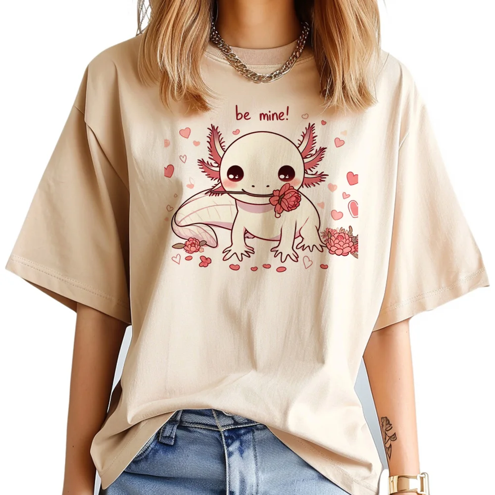 thumbnail image 1 of Camisetas Axolotl para mujer, ropa de calle de diseñador, ropa de manga japonesa para mujer, 1 of 5