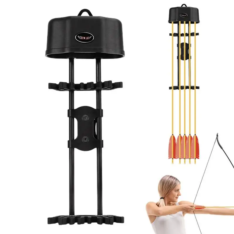

Compound Bow Quiver Arrows Quiver 5 Arrows Holder Soft Rubber Black Lightweight Bow Accessories Quick Detach For Fixed Arrows