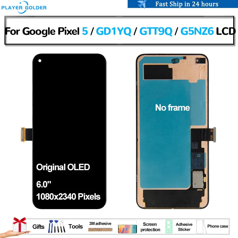 

Original OLED For Google Pixel 5 GD1YQ GTT9Q G5NZ6 Pantalla lcd Display Touch Panel Screen Digitizer Assembly Replacement Parts